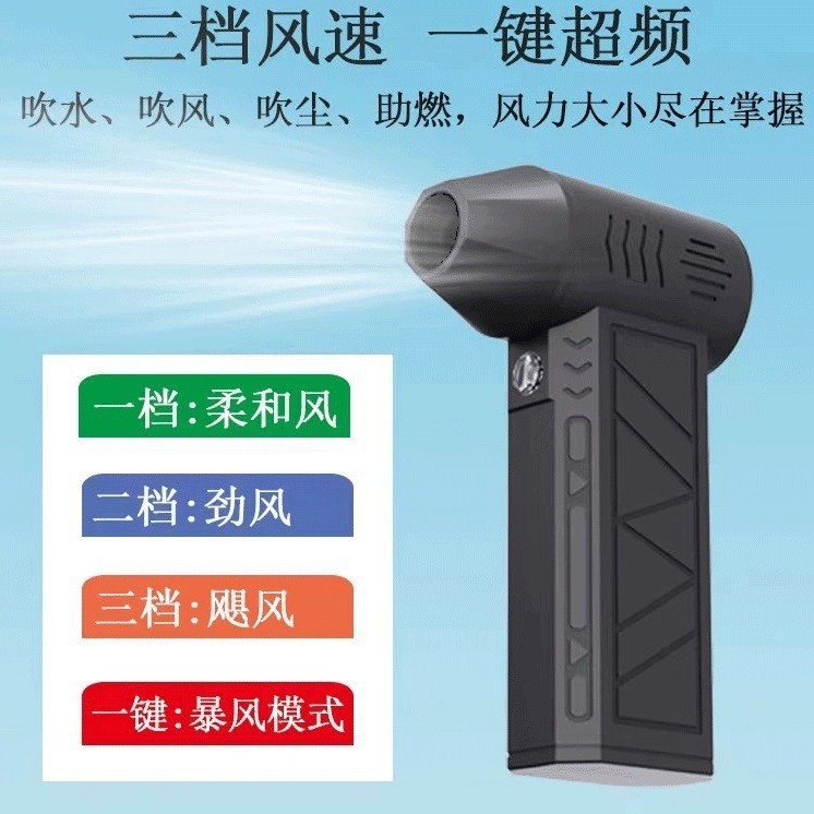 跨境爆款ZY7400涡轮暴力风扇13万吹吸一体户外便携手持无线吹风机