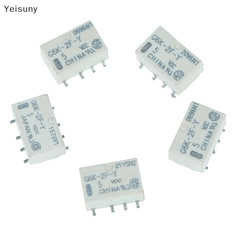 [Yei] 5 ชิ้น dc 5v smd g6k-2f-y รีเลย์สัญญาณ 8pin สําหรับรีเลย์ omron COD