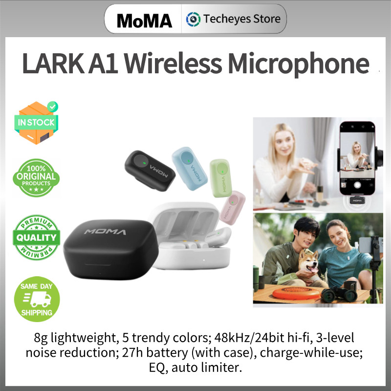 MOMA LARK A1 ไมโครโฟนแบบหนีบเสื้อ 24 บิตความลึก 48KHz 120dBSPL ความดันโลหิตระดับ 67dB สัญญาณคอไมโครโ