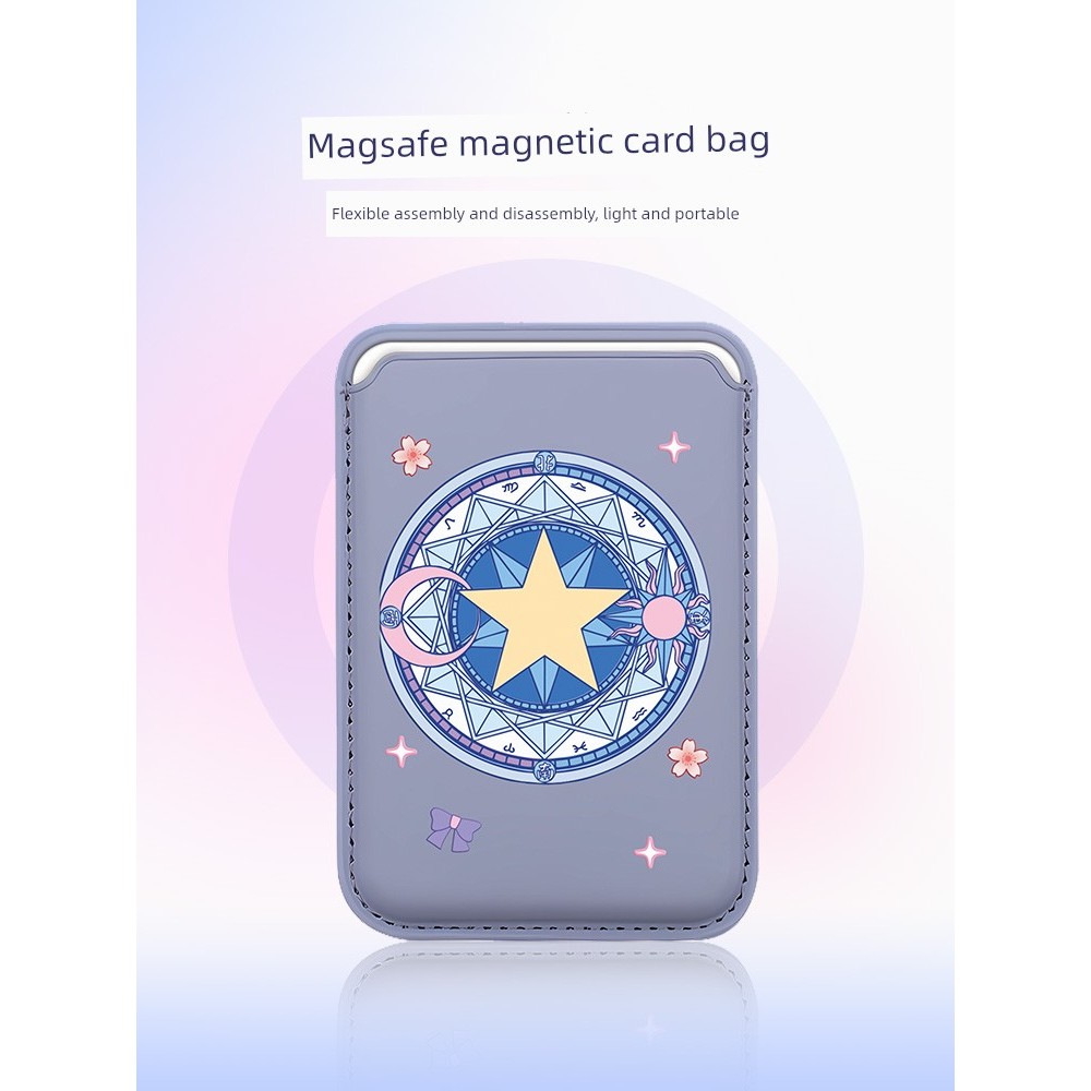 กระเป๋าเงิน magsafe wallet MagSafe Apple Leather Samsung Cartoon Magnetic