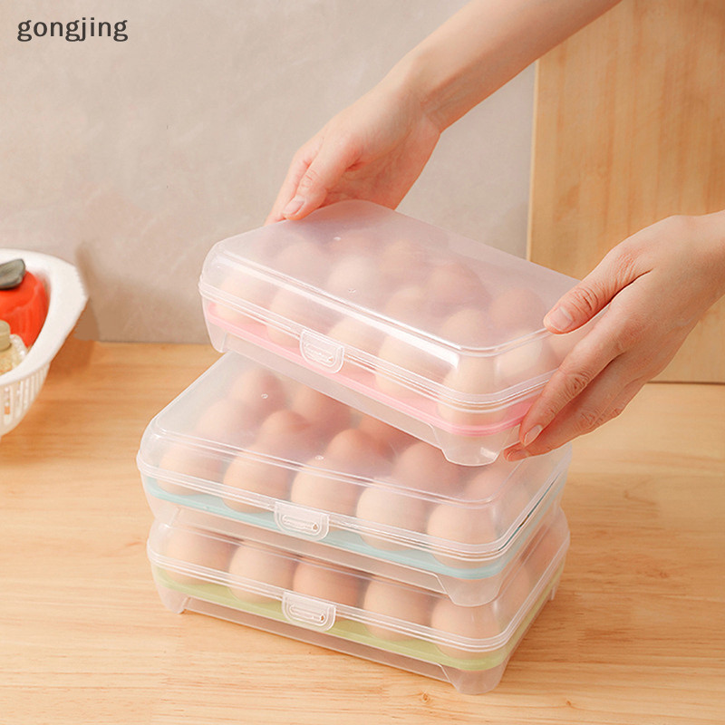[Gong]15-Grid กล่องเก็บไข่ Home Kitchen Supplies ตู้เย็นกล่องไข่ Fresh-Keeping กล่องถาด Multi-Layer พลาสติกองค์กร th