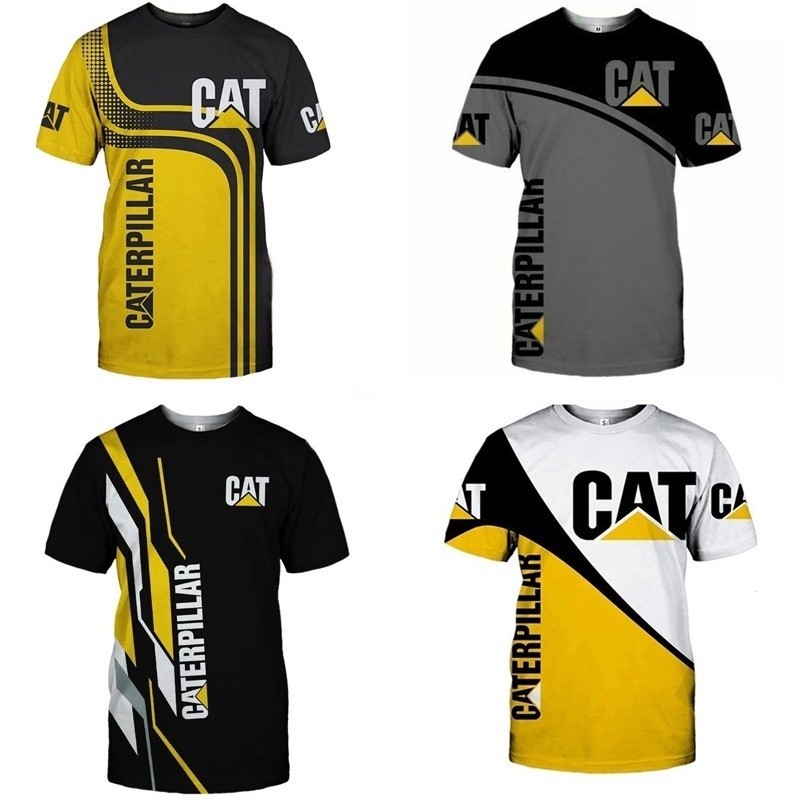 Caterpillar 3dt T เสื้อผู้ชาย Avatar 3D พิมพ์ T เสื้อสีดํา Polyes แฟชั่นแขนสั้นลําลอง Tees ฤดูร้อน