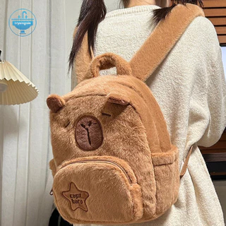 [trysingoin] Capybara กระเป๋าเป้สะพายหลัง ผ้ากํามะหยี่ขนนิ่ม ความจุขนาดใหญ่ จุของได้เยอะ แฟชั่น