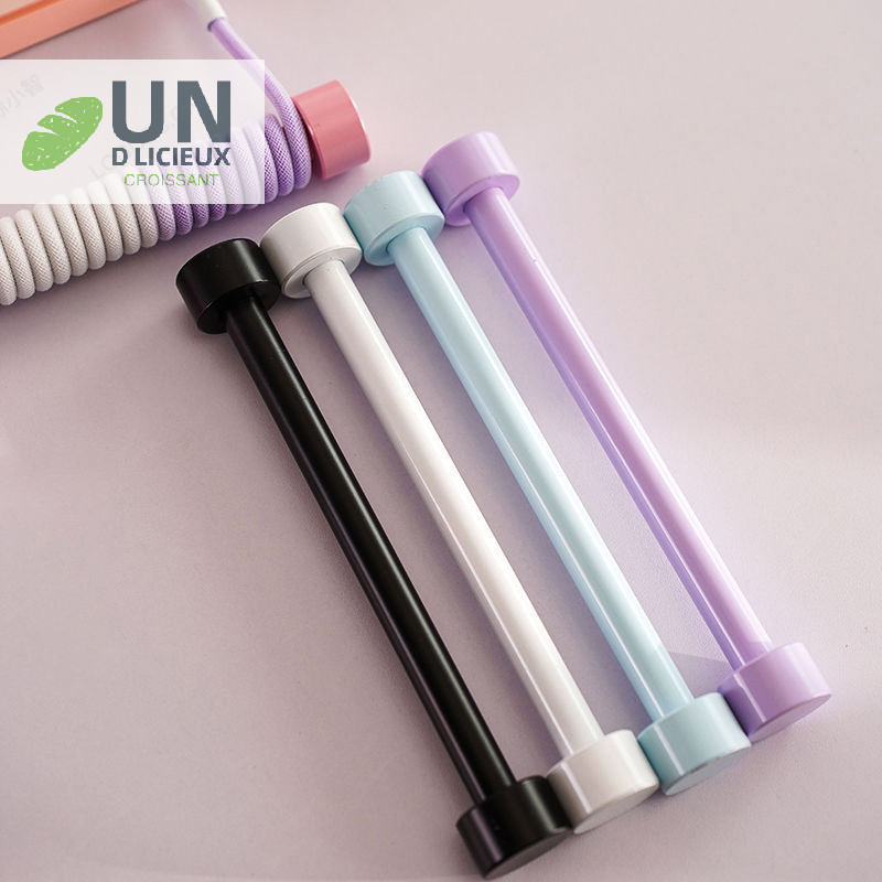 ดี 1 PC Coiled Cable Protection Rod Coiled Keyboard Cable Weight Rod Reel Stick Cable Organizer 15\18 ซม.ดี