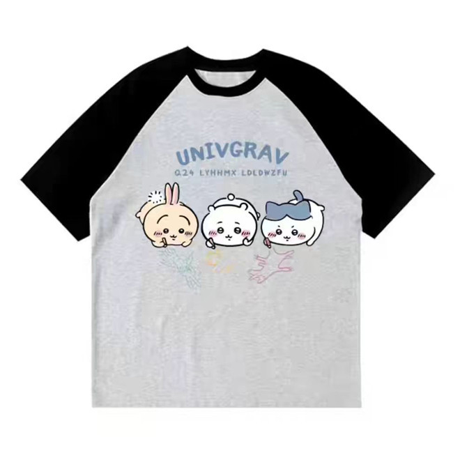 ฤดูร้อนใหม่ญี่ปุ่นน่ารักการ์ตูน Chiikawa เสื้อยืดแขนสั้นผู้หญิงหลวม Tee Casual Top