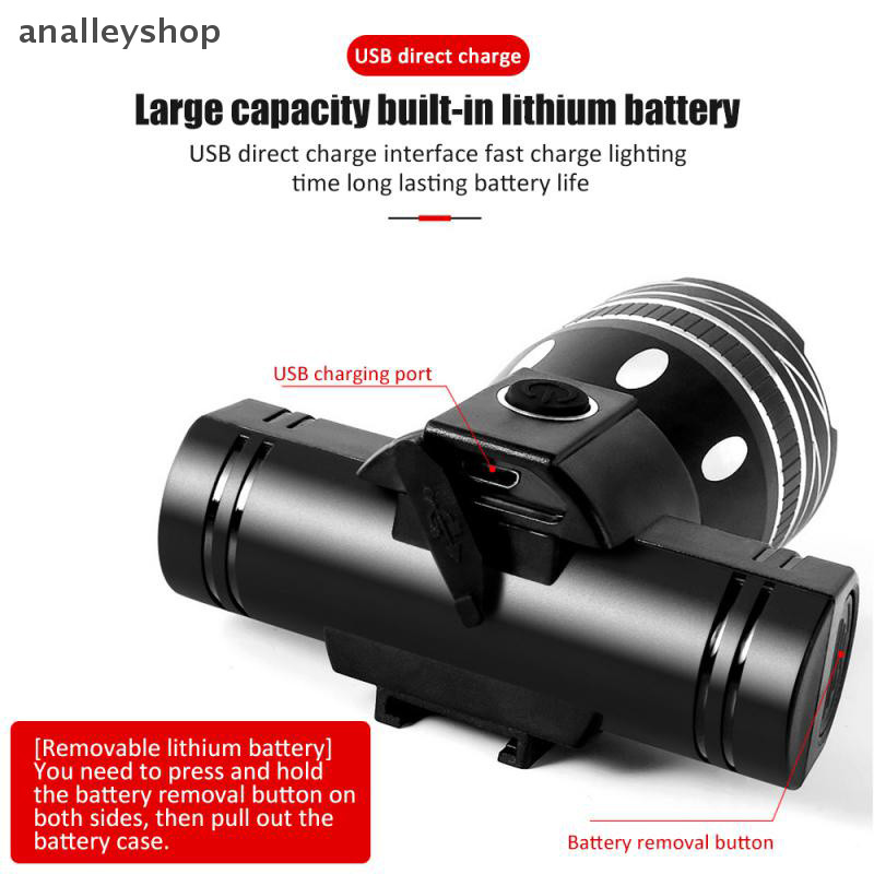 [Analleyshop] ใหม่ T6 LED จักรยานด้านหน้า USB ชาร์จโคมไฟ 2400mAh สําหรับซูมจักรยานไฟหน้าขี่จักรยานไฟฉาย MTB จักรยานอุปกรณ์เสริม [th]