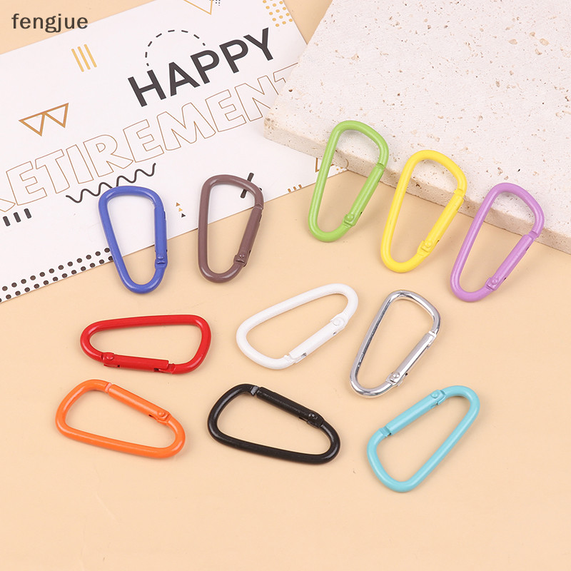 Fengjue 5 ชิ้นอลูมิเนียมสีสัน Carabiner หัวเข็มขัดอุปกรณ์ตั้งแคมป์กระเป๋าเป้สะพายหลังหัวเข็มขัดขวดน้ําแขวนหัวเข็มขัด Snap Hook พวงกุญแจ TH