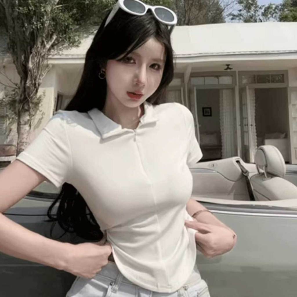 สินค้าใหม่ล่าสุด เสื้อยืดสไตล์เกาหลีรุ่นใหม่ล่าสุด เสื้อยืดแขนสั้น - รูปที่ 5