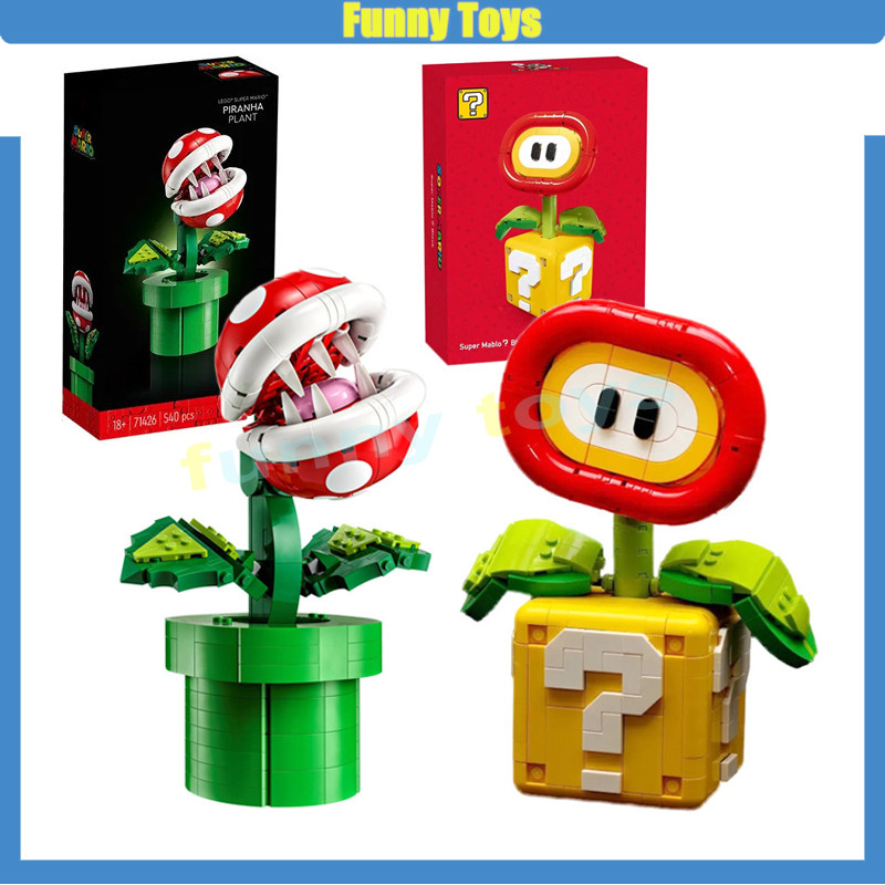 Super Mario 71426 Piranha Plant Fire Flower ของเล่นบล็อกตัวต่อเด็กชายและเด็กหญิงของขวัญ