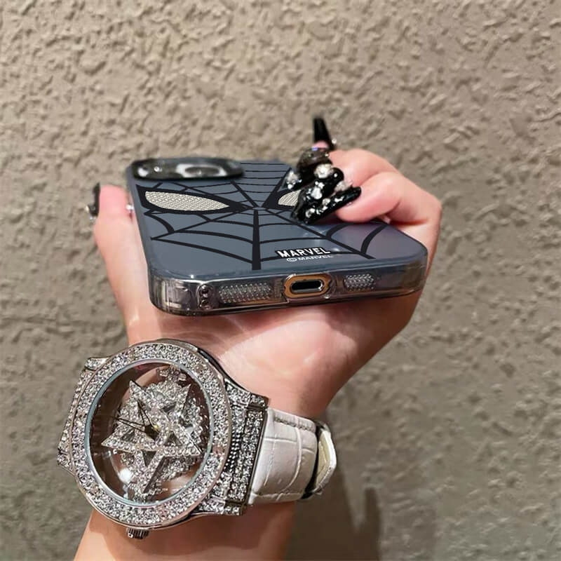 เคส Marvel Cool SpiderMan OPPO Reno 11F 11 10 Pro 5G F25 7 8 4 6 4G 8T 8Z 7Z 5F 4F 5 Lite F5 A5 A9 2020 A83 A71 A57 A1 A39 Cute Cartoon Couple Spider-Man Advanced Large Hole Frame Colored Silver All-Inclusive Hard Phone Case Back Cover 1YKC 09 - รูปที่ 7