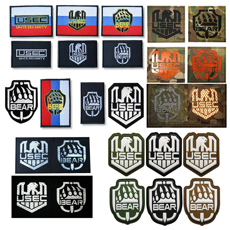 Ir รัสเซียหนีจาก Tarkov USEC BEAR แพทช์ปักรัสเซียเกมอินฟราเรดสะท้อนแสง/PVC Patch Tactics ป้ายสติกเกอ