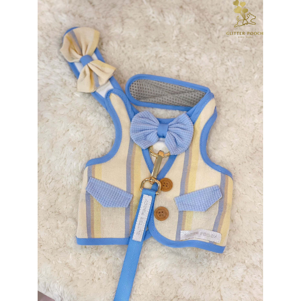Glitter Pooch Harness ชุดรัดอก สายจูง เสื้อผ้า สุนัข, หมา, แมว, สัตว์เลี้ยง พร้อม สายจูง รุ่น Abel, The Boss Baby