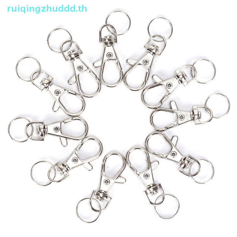 [MZ] 10pc Silver Swivel Trigger Clips Snap Lobster Clasp Hook Bag Key Ring Hooks Gift [TH]