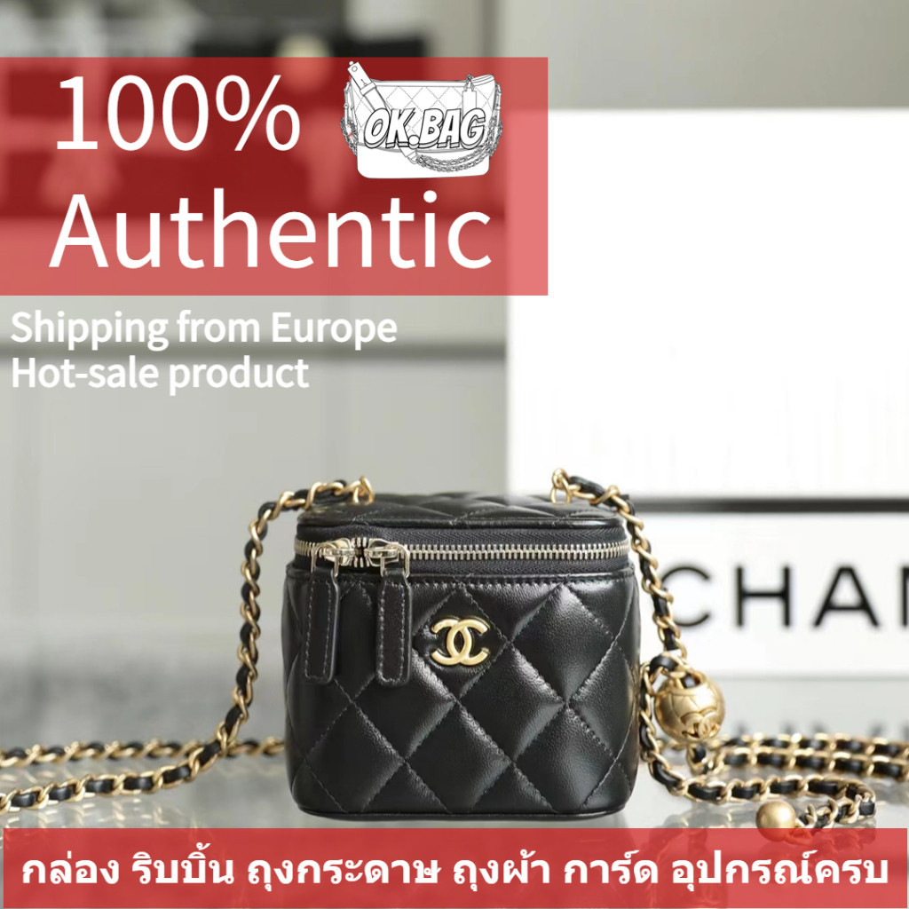 Chanel CHANEL Lambskin Mini Chain Makeup Bag กระเป๋าสะพายไหล่ผู้หญิง