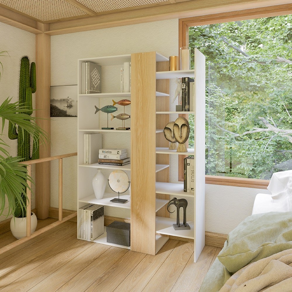 SB Design Square ชั้นโล่ง KC-PLAY รุ่น MODERNO สีไม้อ่อน (100x30x150 ซม.) แบรนด์ KONCEPT FURNITURE