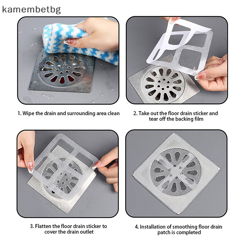 Kamembetbg 1/10 ชิ้นทิ้งชั้นท่อระบายน้ําสติกเกอร์ห้องอาบน้ําท่อระบายน้ําผม Catcher ฝาครอบอ่างล้างจานกรองผมกรองตาข่ายสติกเกอร์ TH
