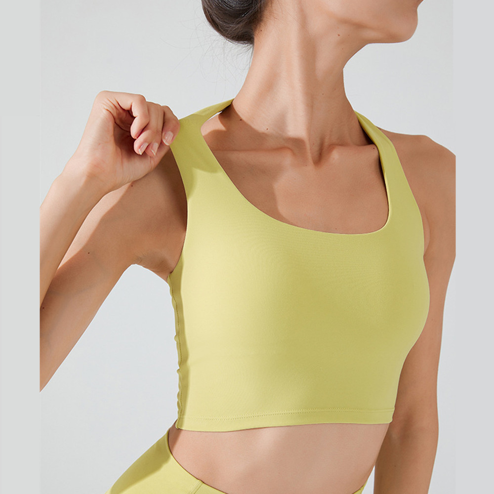 ผู้หญิงhalterกีฬาbra High Support Impactฟิตเนสยิมโยคะด้านบนออกกําลังกายเสื้อผ้าPush-up CorsetเบาะActivewear