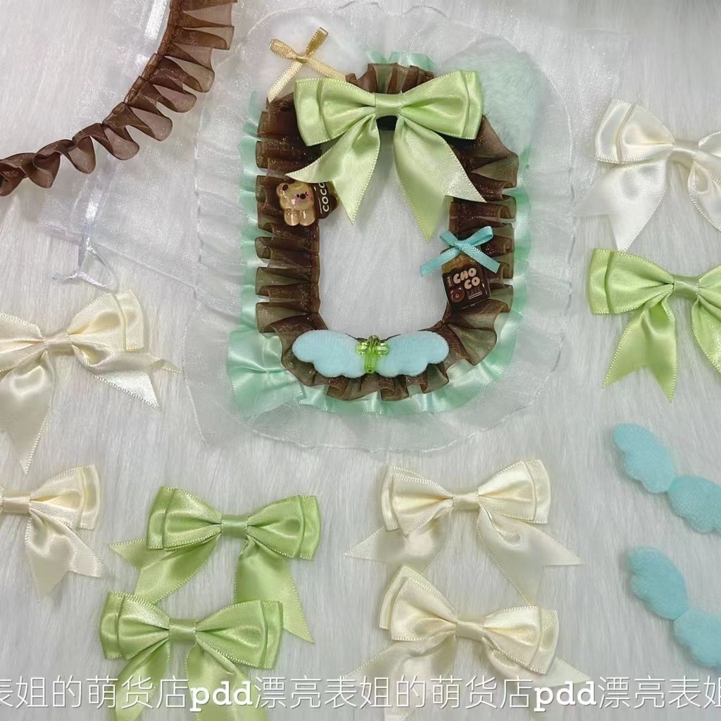 สีโบว์คู่คอลเลกชัน ทําเอง โฮมเมดบล็อกเกอร์สไตล์เดียวกันผู้ถือบัตรสนับสนุนพัดลมอุปกรณ์ตกแต่งสาวหัวใจต้องมีอุปกรณ์ - รูปที่ 3