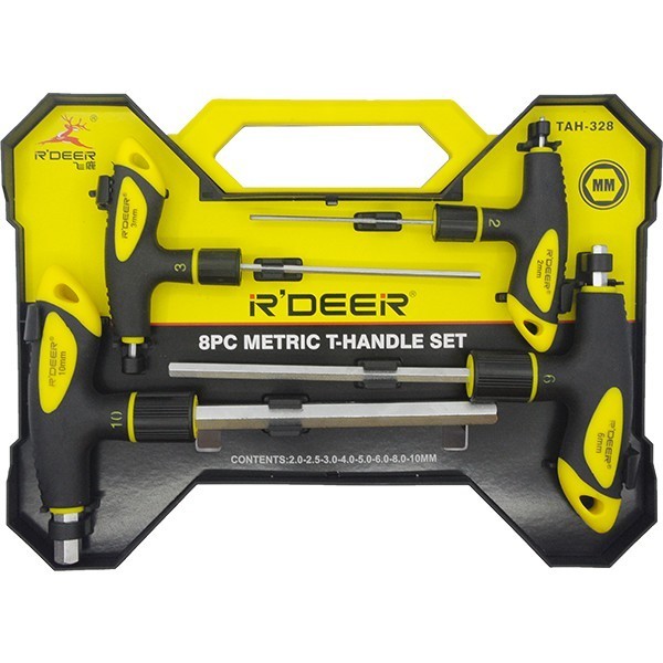 T-HANDLE ALLEN KEY ชุด 8 ชิ้น/THA-328 เมตริกหกเหลี่ยมไขควง Spanner ประแจพร้อมที่จับ