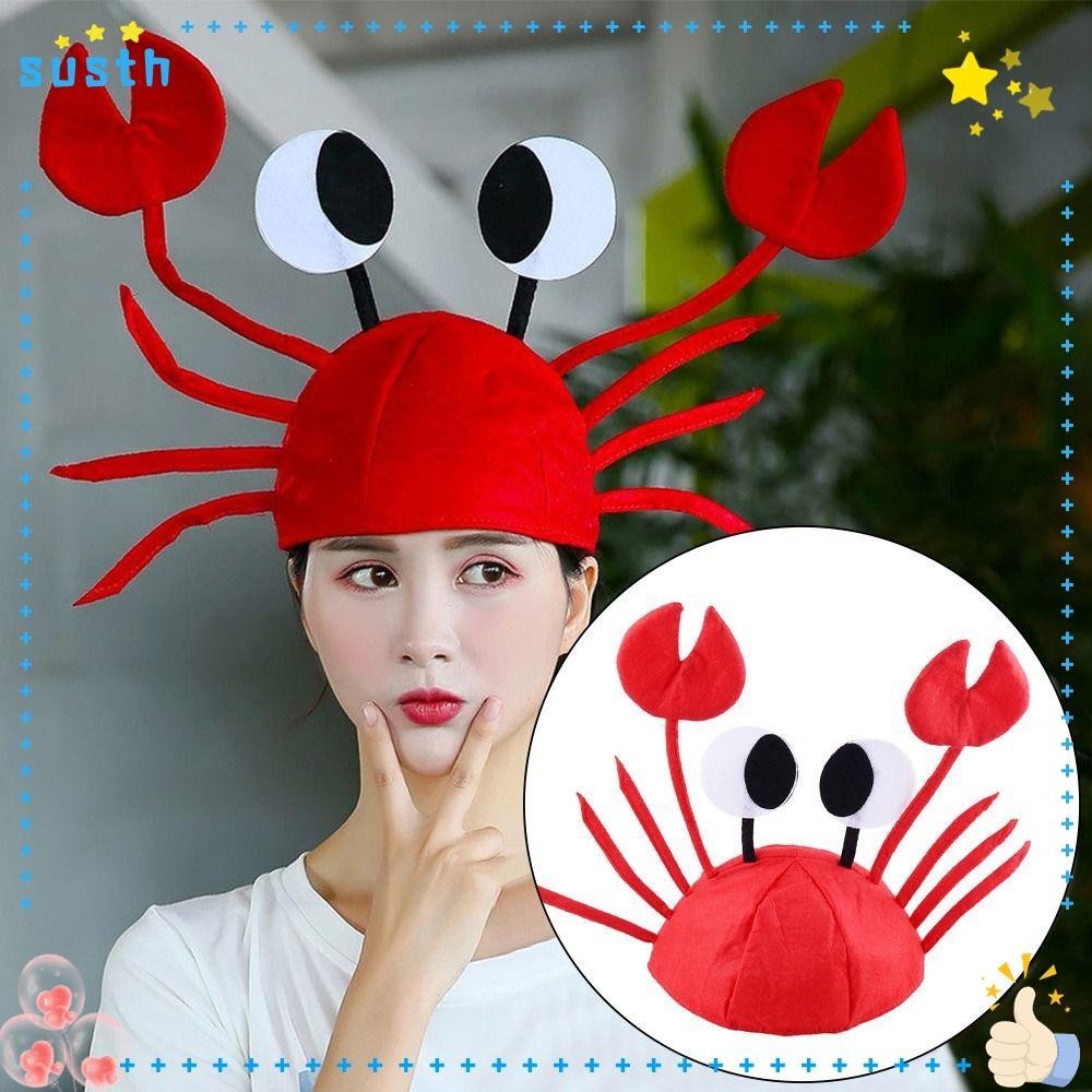 Susth หมวกปูการ์ตูนตลกคอสเพลย์ปาร์ตี้อุปกรณ์เสริม