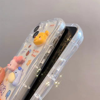 เคส OPPO RENO 12 RENO 12 PRO 5G ตุ๊กตาสามมิติ สีใส การ์ตูน กรณีป้องกันโทรศัพท์มือถือ TY4