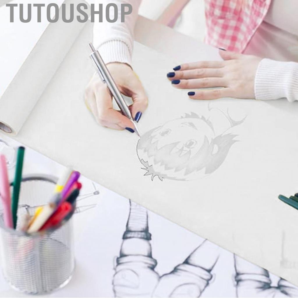 Tutoushop กระดาษลอกลาย 24 นิ้ว Cuttable Drafting Non Blotchy ใช้งานง่ายโปร่งใสสำหรับ Scrapbooking