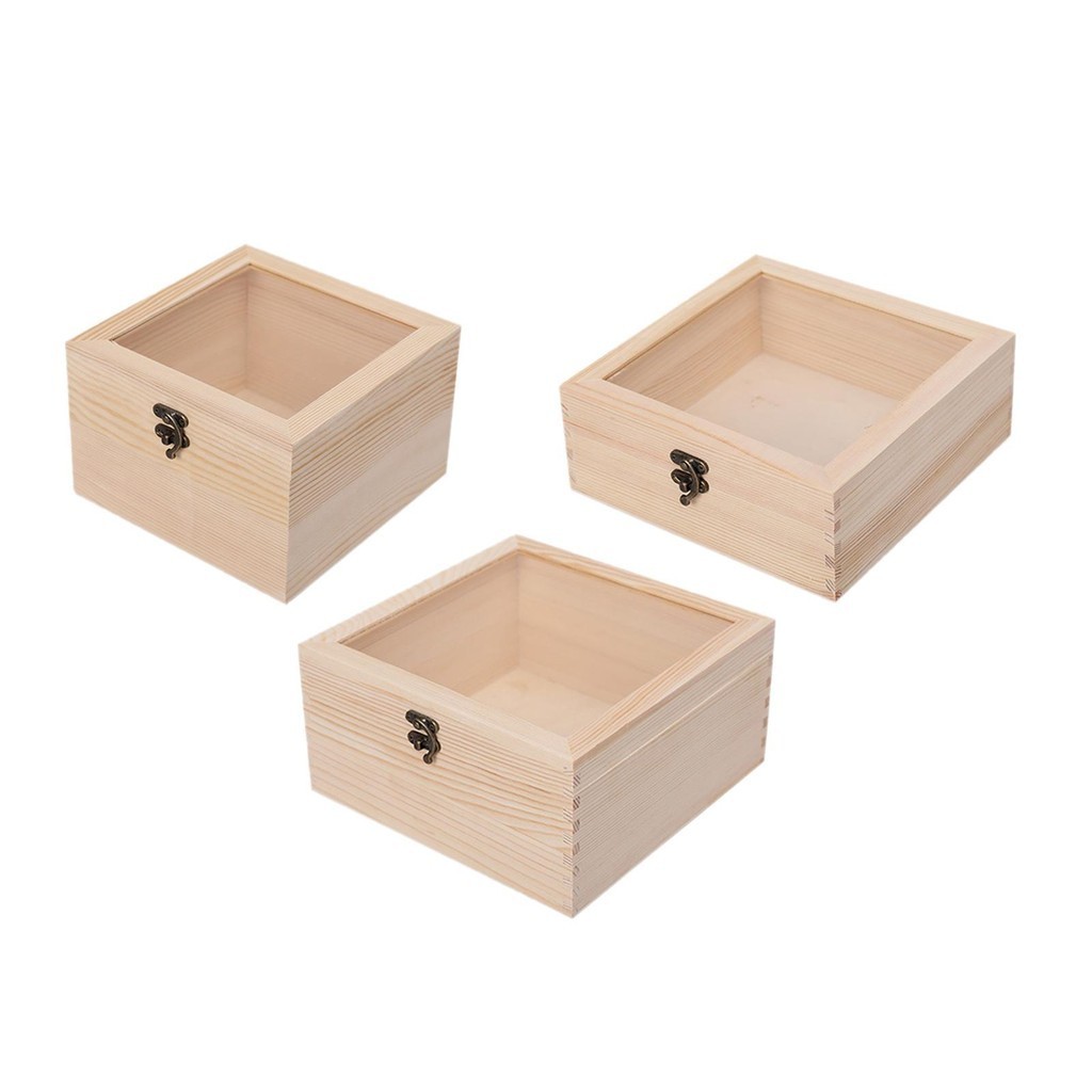 [Lszcx6l] กล่องไม้แสดงเครื่องประดับพร้อมฝาปิดบานพับ Keepsake เครื่องประดับกล่องเครื่องประดับ