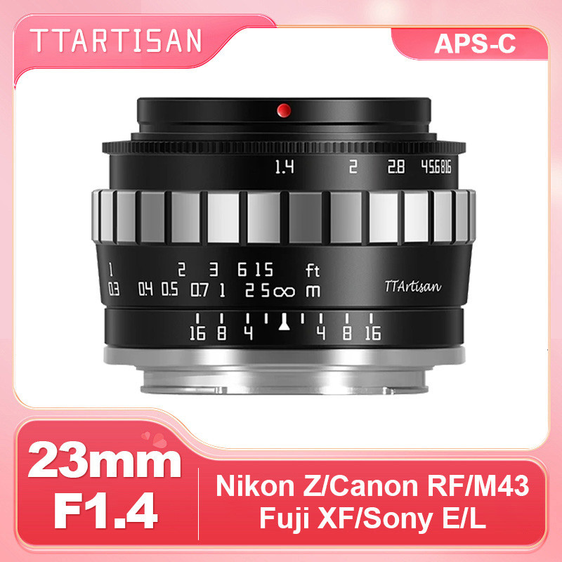 Ttartisan 23mm F1.4 MF APS-C เลนส์โฟกัสคงที่รูรับแสงขนาดใหญ่สําหรับ Fuji X-E4 XT-100 Sony A6600 Cano