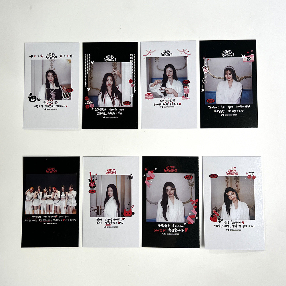 Kpop Babymonster การ์ดอัลบั้ม HAPPY DAYS ครบรอบโฮมเมดการ์ดขนาดเล็กสะสม
