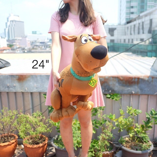ห้อยกระเป๋า ตุ๊กตา Scooby Doo สคูบี้ดู ท่านั่ง 10/12/18/24นิ้ว ScoobyDoo ตุ๊กตาหมา สุนัข หัวใจ รัก L