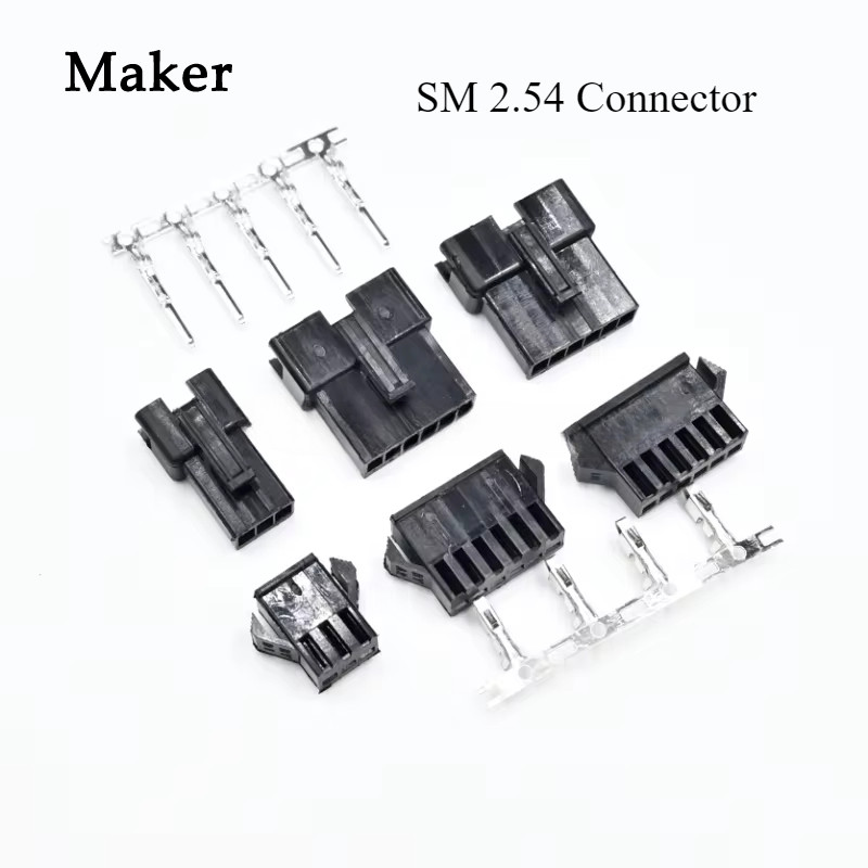 50 ชิ้น Pitch SM2.54 Connector JST SM-2P SM-2R ปลั๊กตัวเชื่อมต่อหญิงและชายขั้วต่อสายไฟปลั๊ก 2/3/4/5/6/7/8 พิน
