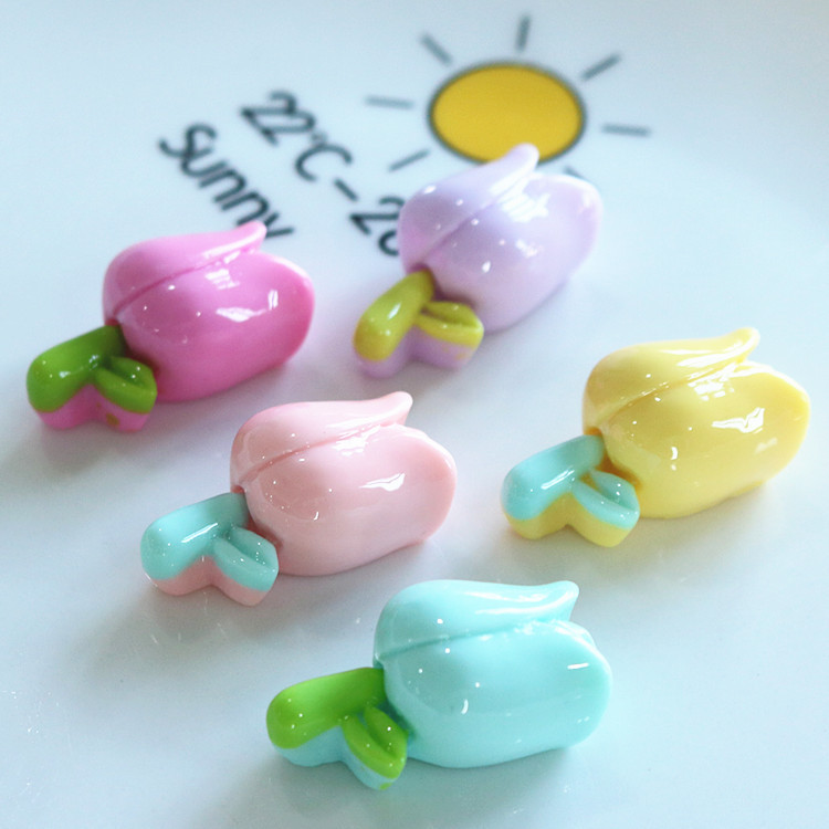 น่ารัก Tulips ออกแบบ Pin Macaroon Jibitz ออกแบบ DIY อุปกรณ์เสริม Jibbits พื้นผิวสดใส jibitz Charm สํ