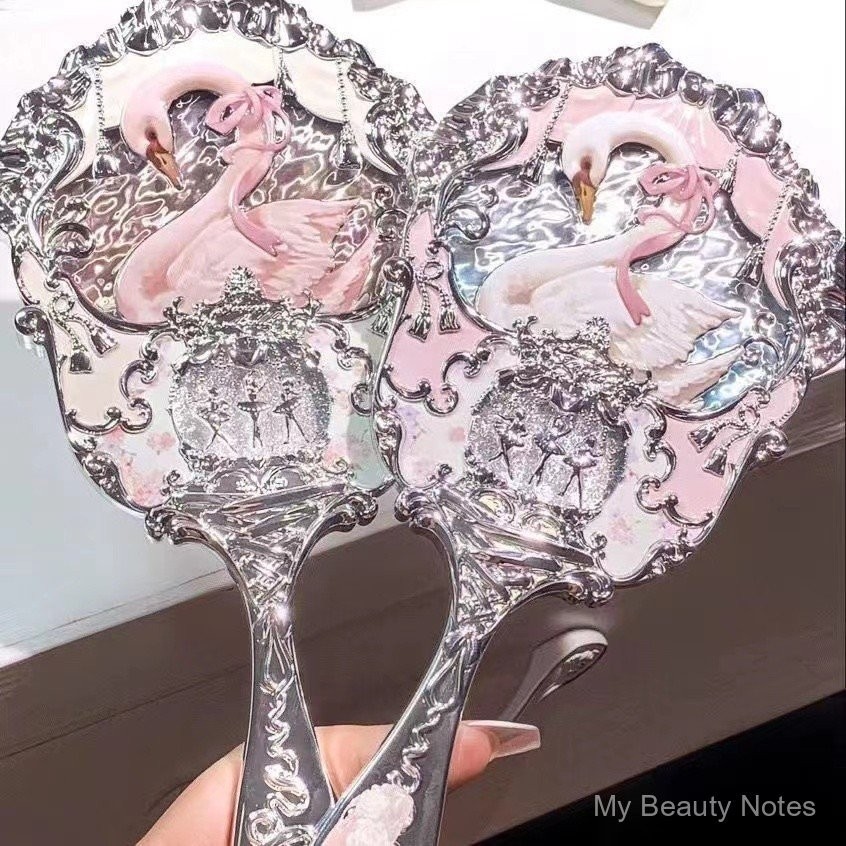 Flower Knows Swan Ballet Series Hand Mirror Makeup Mirror Face Makeup Tools WM04