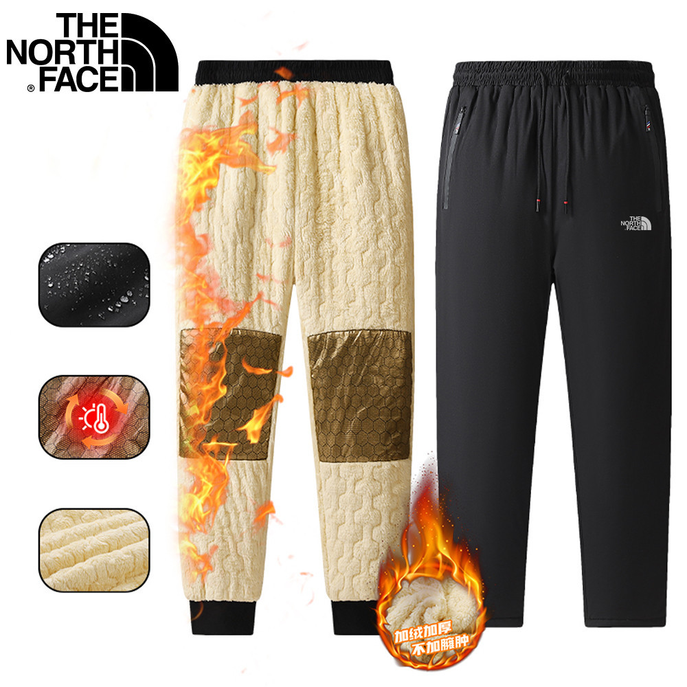 L-8xl The Northn Face กางเกงขนแกะผู้ชาย 2024 Graphene เก็บความร้อนฤดูใบไม้ร่วงและฤดูหนาวผู้ชายเบาะและหนาฤดูหนาววัยกลางคนและผู้สูงอายุกางเกงลําลองขนาดใหญ่