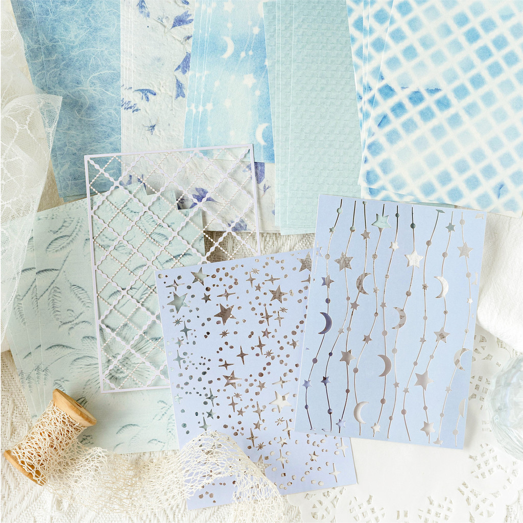 คุซโม 27ชิ้น/แพ็ค วินเทจสําเภาบันทึกภาพตัดปะกลวงวัสดุกระดาษ[ชุดศิลปะระหว่างกระดาษ]ทําเองอุปกรณ์สมุดภาพไดอารี่เดคโคกระดาษคาร์ฟท์ บูโจเครื่องเขียน