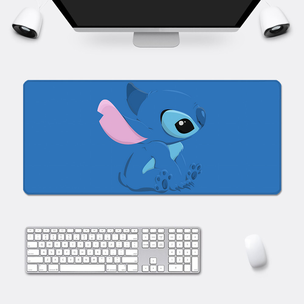 Disney น่ารักการ์ตูน Stitch Mousepad HD พิมพ์คอมพิวเตอร์ Gamers ล็อคขอบแผ่นรองเมาส์กันลื่น XXL90x40 ซม.คีย์บอร์ด PC โต๊ะ Pad