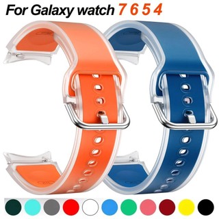 No Gaps สายซิลิโคนโปร่งใสสําหรับ Samsung Galaxy Watch 7 6 5 4 444 มม.40 มม.สําหรับ Galaxy Watch FE 4/6 คลาสสิก 46 42 47 43 มม./45 WatchStrap
