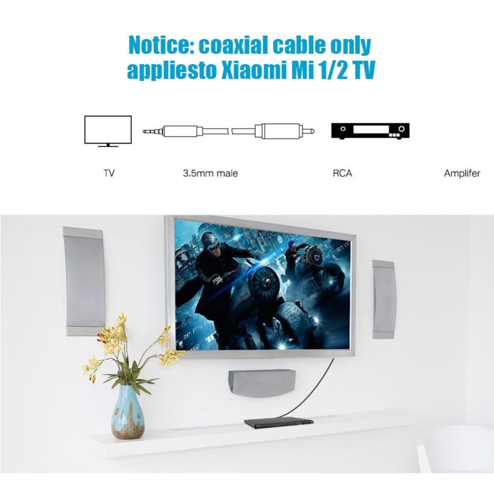 Timekey RCA 3.5 มม.แจ็ค Aux สายสเตอริโอดิจิตอล Coaxial Audio Line Applicies Mi TV รุ่นที่ 1 / 2 เวอร์ชัน I9M6