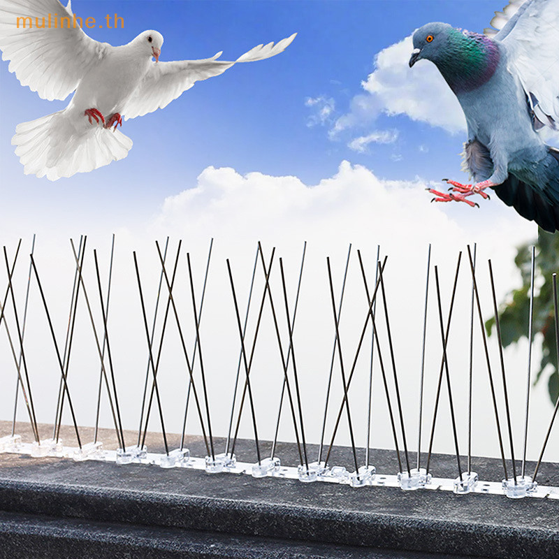 Mulinhe 1PC สแตนเลส Pigeon Spikes และ bird Repeller Deterrent 25 ซม.ระเบียง Anti-bird Repellent Thorn เล็บชุด Pest Control TH