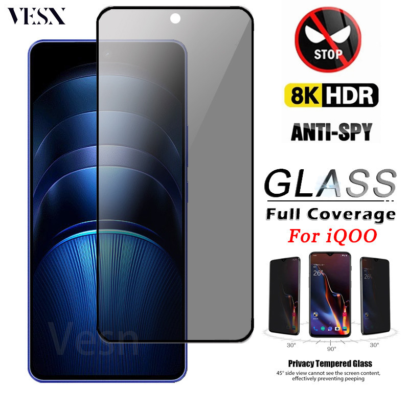 ฟิล์มกระจก เต็มจอ ใช้สำหรับ กันมองกันเสือกรุ่น VIVO iQOO 15 Ultra 15R 13 12 11 11s 10 9 9T 9 SE Neo 11 10 9 9s 8 7 Z11 Z10 Z9 Z9x Z8 Z7 Turbo China Lite Pro Plus 4G 5G 2025