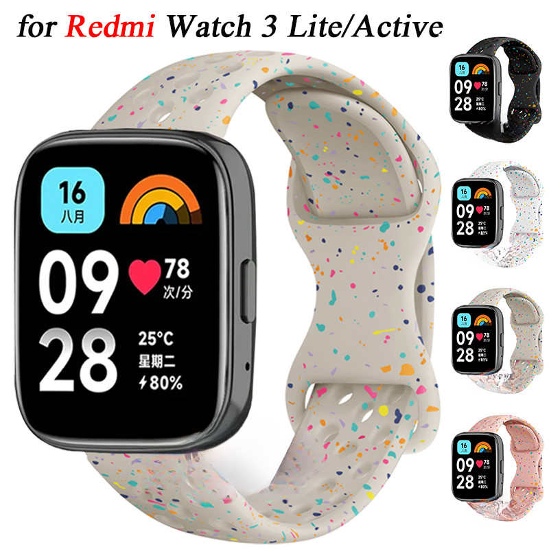 ซิลิโคนอนุภาค Loop สําหรับ Xiaomi Redmi นาฬิกา 3 Active SmartWatch ข้อมือกีฬาสร้อยข้อมือยางสําหรับ Redmi นาฬิกา 3 Active Lite เปลี่ยนสายนาฬิกา