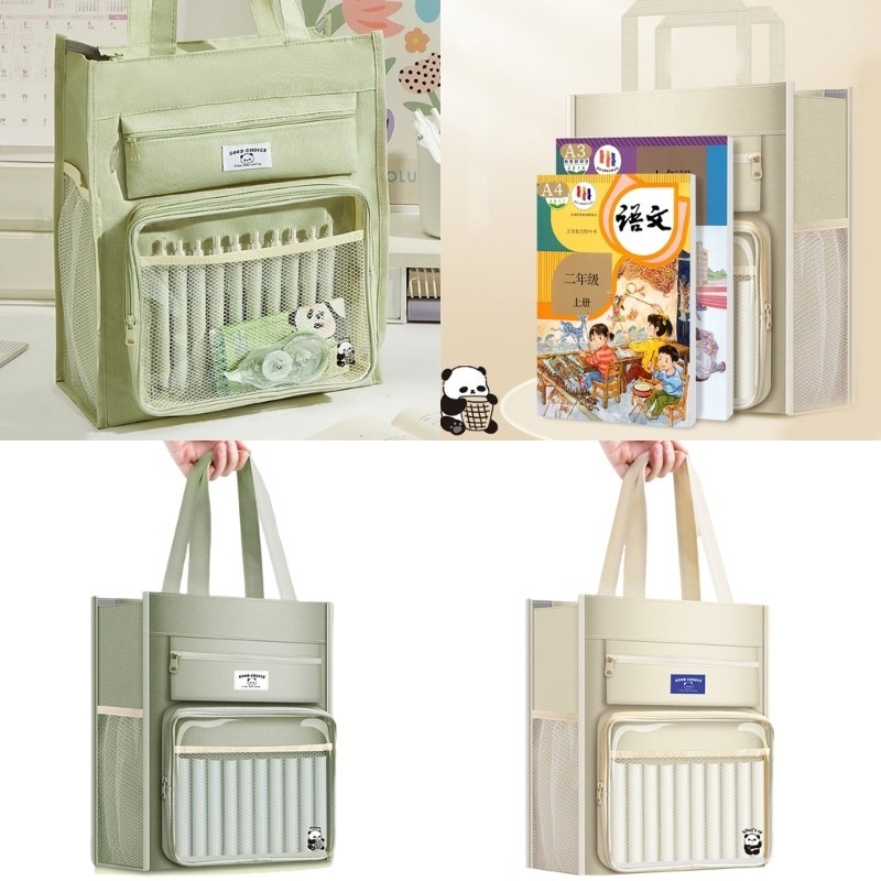 Stat Handheld Book Bag Canvas Book Organizer Bag Handheld School Book Bag Art Craft Organizer Bag fo