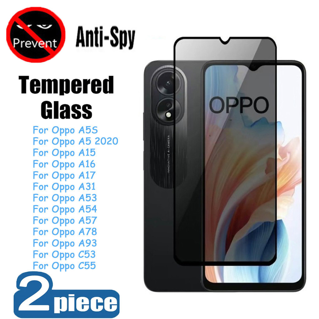 2Pcs ฟิล์มกันเสือก ฟิล์มความเป็นส่วนตัว For OPPO A5S A15 A16 A17 A31 A53 A54 A57 A78 A93 C53 C55 ฟิล