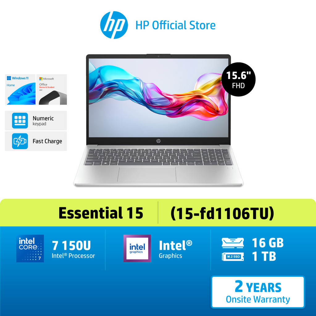 HP Laptop 15-fd1106TU Intel Core 7 150U/ Intel Graphics/ 16GB/ 1TB/ Win11 / MS H&S 21/ 2Yrs Notebook