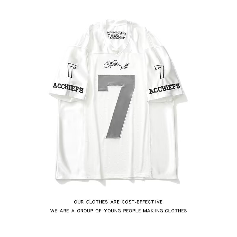 2024 ฤดูร้อนออกแบบสไตล์ใหม่ ซอก ฟุตบอล เลขที่. 7 Jersey Street เสื้อยืดแขนสั้นกีฬาลําลองทรงหลวม