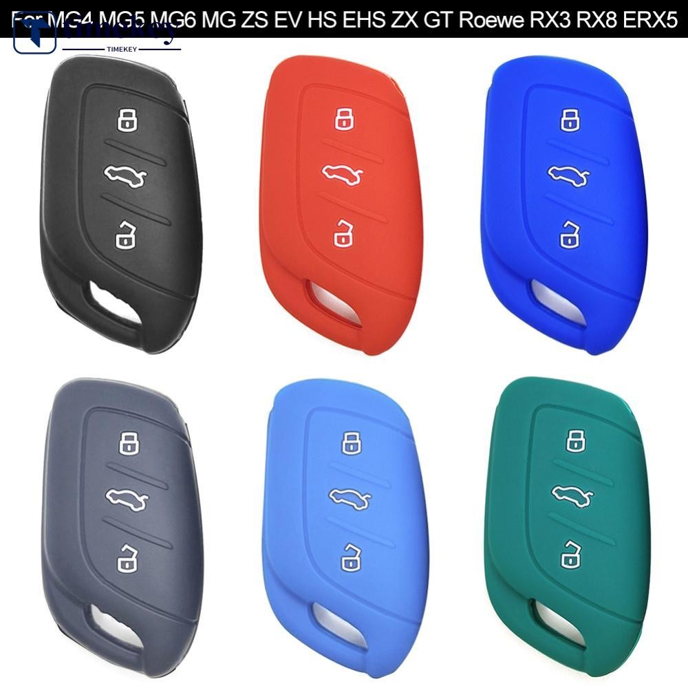 Timekey ซิลิโคน 3 ปุ่มรีโมทคอนโทรลฝาครอบกุญแจรถอุปกรณ์เสริมอัตโนมัติสําหรับ MG4 MG5 MG6 MG ZS EV HS 