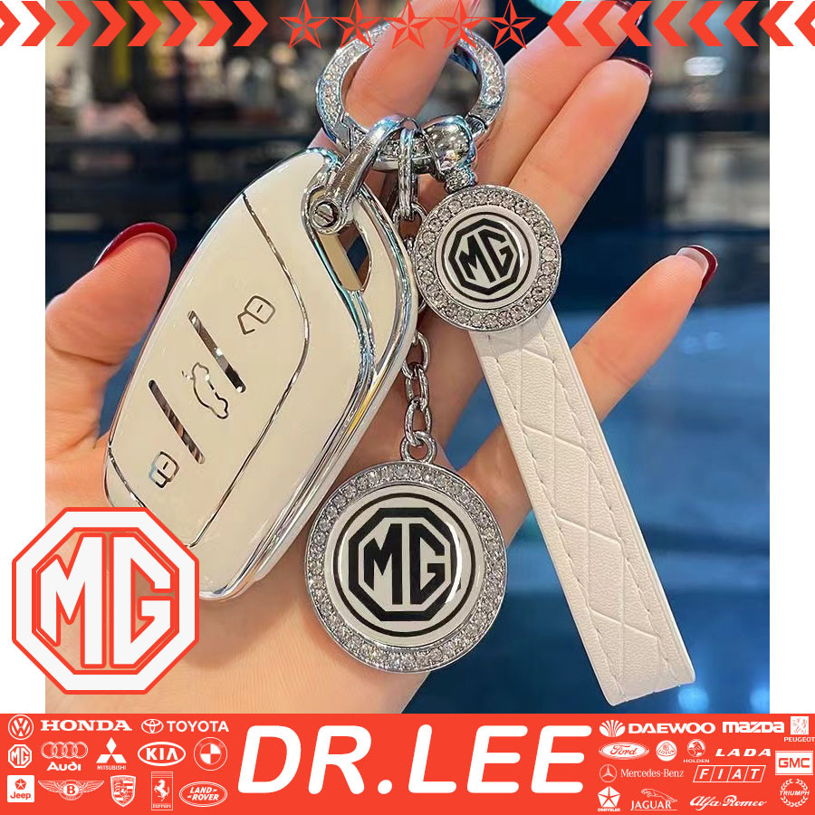 Dr.lee [จุดจัดส่งที่รวดเร็ว] MG hs/z น้ำเพชรพวงกุญแจ MG 4 MG ZS MG 5 MG HS MG 6เพชร S tudded โลโก้รถพวงกุญแจเต็มทอมือเชือก ZS95