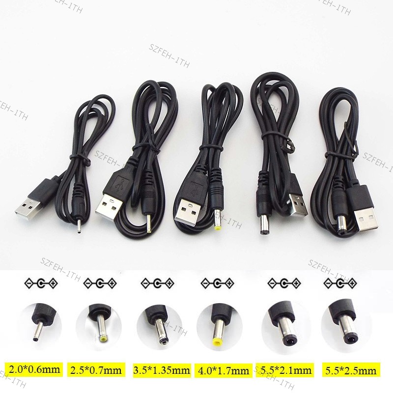 สายไฟ USB 5V เป็นปลั๊กแจ็ค DC 3.5×1.35/2.0×0.6/2.5×0.7/4.0×1.7/5.5×2.1 มม. @ F3TH