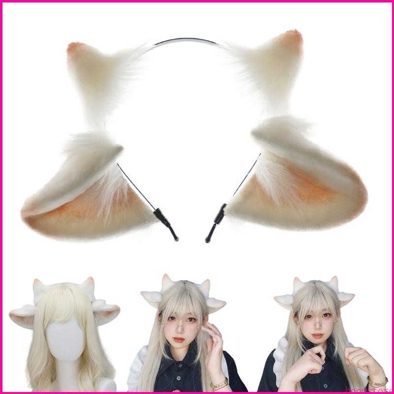 Boom ประดิษฐ์แกะฮอร์นแถบคาดศีรษะคอสเพลย์เครื่องแต่งกาย Hairhoops Party Headpiece Masquerades Headwear อะนิเมะบทบาทเล่น Access
