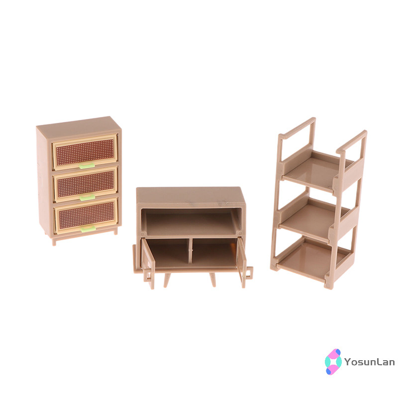 โยซันลาน] 1/12บ้านตุ๊กตาตู้รองเท้าชั้นวางหนังสือโคมไฟตั้งพื้นนาฬิกาแขวนตุ๊กตาห้องนั่งเล่นเฟอร์นิเจอร์ตกแต่งตุ๊กตาอุปกรณ์บ้านใ